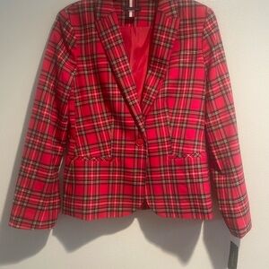 Tommy Hilfiger Red Plaid Women's Blazer